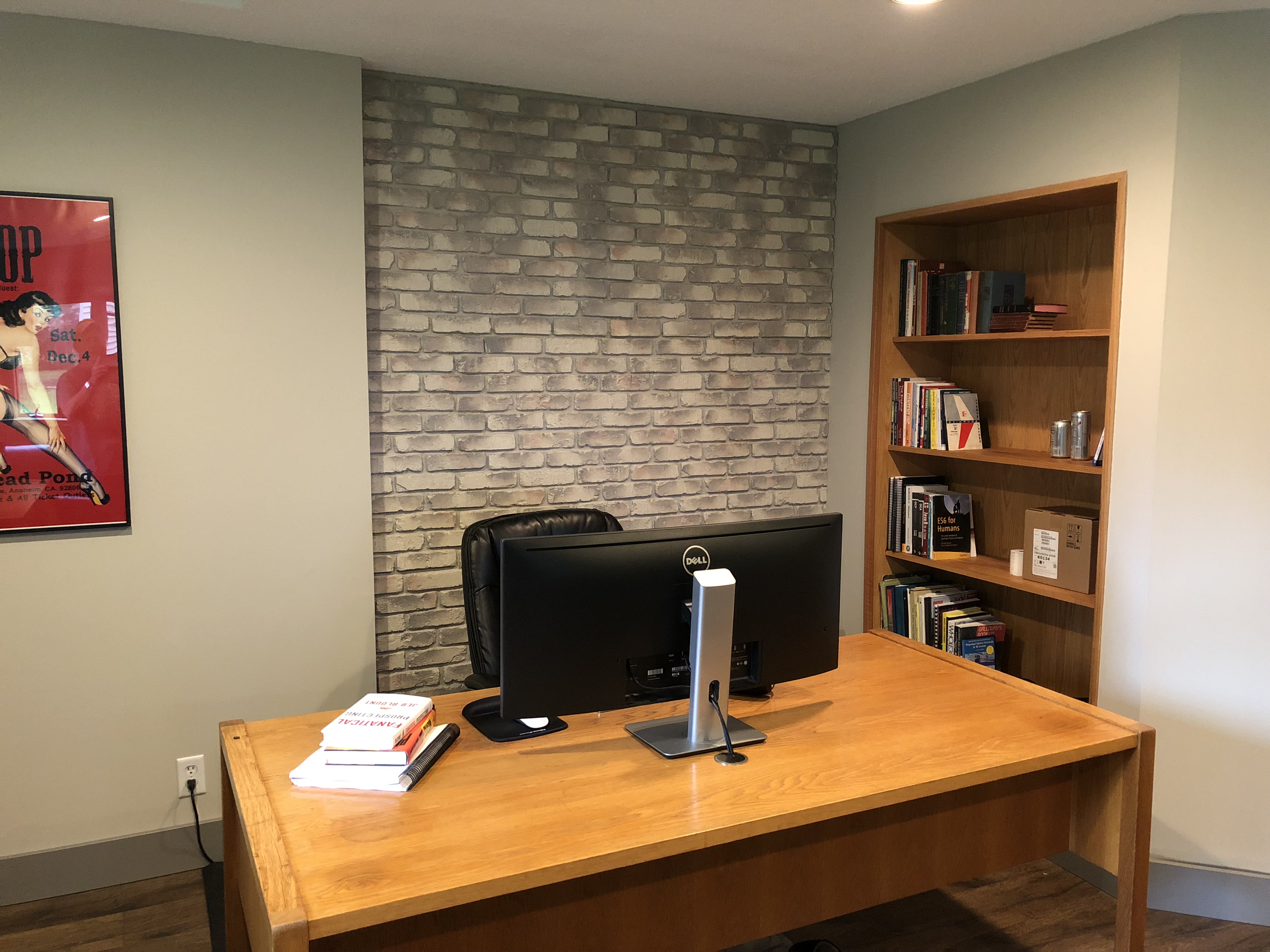 Adding Character to a Home Office  with Accent Walls  