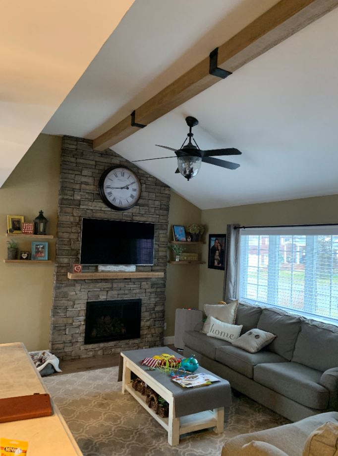 Vaulted Ceiling Remodel: One Beam Makes All the Difference ...