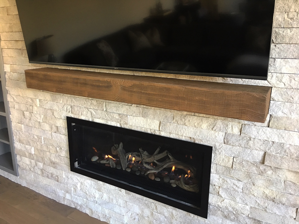 Beachwood Faux Wood Mantel in Caramel